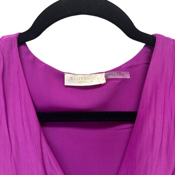 Ramy Brook Eyelet Molly Purple Flare-Sleeve Dress XXS - Picture 4 of 6